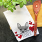 Chihuahua Hearts Kisses Valentines Day Gift for Dog Mom, Chihuahua Gifts, Valentine Gift Hearts Dish Towel, Valentines Dog Kitchen Tea Towel