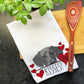 Dachshund Dog Kisses Valentines Day Gift for Mom, Dachshund Gifts, Doxie Valentine Gift Hearts Dish Towel, Valentines Dog Kitchen Tea Towel