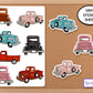 Old Truck Sticker Sheet, Junk Journal Stickers, Phone Stickers, Planner Stickers, Laptop Stickers, Vintage Truck Decal, Red Truck Sticker