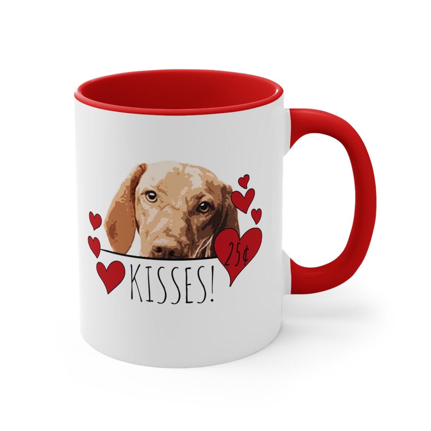 Vizsla Kisses Dog Coffee Mug, Vizsla Mom Mug Valentine Gift, Dog Lover Mug, Vizsla Gifts, Dog Dad Mug, Valentines Day Gift, Valentines Mug