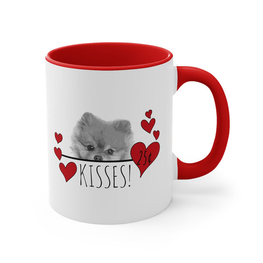 Pomeranian Kisses Dog Coffee Mug, Pomeranian Mom Mug Valentine Gift, Dog Lover Mug, Pom Dog Dad Mug, Valentines Day Gift, Valentines Mug