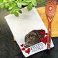 Chocolate Lab Dog Kisses Valentines Day Gift for Lab Mom, Labrador Gifts, Valentine Gift Hearts Dish Towel, Valentines Dog Kitchen Tea Towel