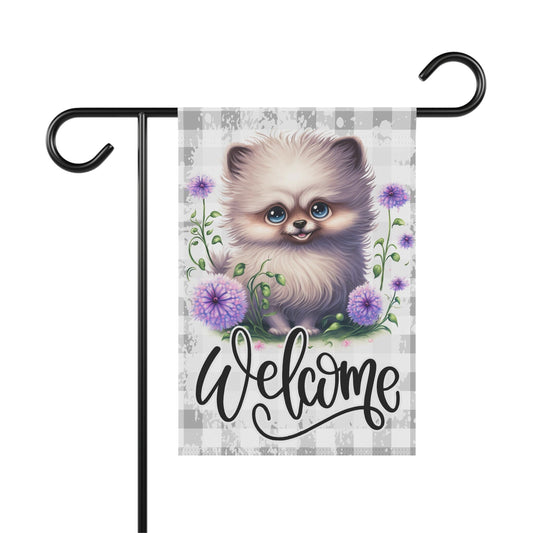 Long-Haired Chihuahua Welcome Garden Flag, Spring Garden Flag, Dog Lover Gift House Flag, Outdoor Flag, Dog Mom Dog Dad Porch Welcome Sign