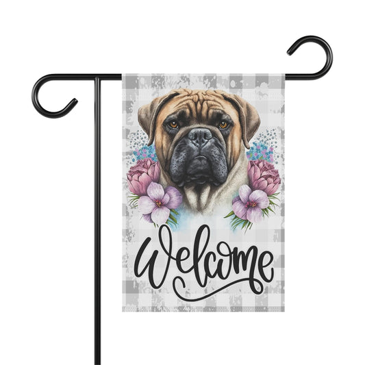 Bullmastiff Dog Welcome Garden Flag, Spring Garden Flag, Dog Lover Gift House Flag, Outdoor Flag, Bulldog Mom, Dog Dad Porch Welcome Sign