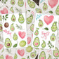 Avocado Stickers, Sticker Sheets, Vinyl Decal, Party Favor Stickers, Birthday Party Stickers, Avocado Family, Avocado Planner Sticker Decals