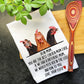Chicken Mom Tea Towel, Kitchen Towel, Chicken Lady Dish Towel, Hand Printed Chicken Lover Gifts For A Mom, Chicken Whisperer Hanging Towel