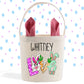 Easter Bunny Love Custom Name Basket, Easter Kids Personalized Basket, Easter Bunny Decor Gift Basket, Easter Gift, Easter Bucket Easter Bag