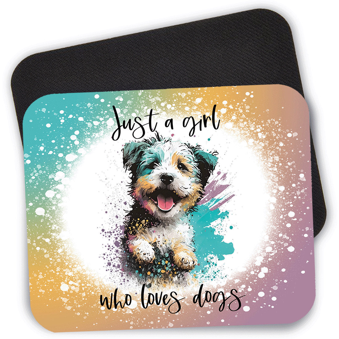 Just A Girl Who Loves Dogs Gamer Mouse Pad, 9.4" x 7.9" Large Desk Pad, Cute Mouse Pad, Dog Mom Gift, Computer Desk Mouse Pad, Mouse Mat,