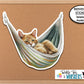 Cat in Hammock Sticker, Cat Lover Camping Sticker, Water Bottle Sticker, Phone Case Sticker, Cat Sticker, Laptop Sticker, Cat Vinyl Sticker