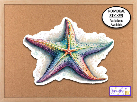Rainbow Starfish Sticker, Journaling Stickers, Water Bottle Sticker, Phone Sticker, Planner Stickers, Calendar Stickers, Nature Sticker