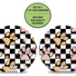 Dog Paw Print Checkered Neoprene Coasters, Car Coasters Set, Cup Holder Coaster, Car Decoration, New Car Gift for Her, Car Cup Coaster,