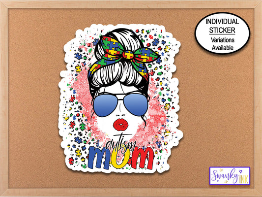 Autism Mom, Autism Sticker, Water Bottle Sticker, Phone Case Sticker, Present for Moms Birthday, Proud Mom Vinyl Stickers, Autism Puzzle