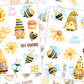 Bee Gnome Stickers, Sticker Sheet, Vinyl Decal, Gnome Planner, Calendar Stickers, Bumble Bee, Sticker Pack, Honey Bee Sticker, Spring Gnome