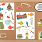 Gone Fishing Clipart Outdoors Sticker Sheets, Birthday Stickers, Kids Stickers, Fishing Birthday Party Favors, Outdoors Camping Stickers