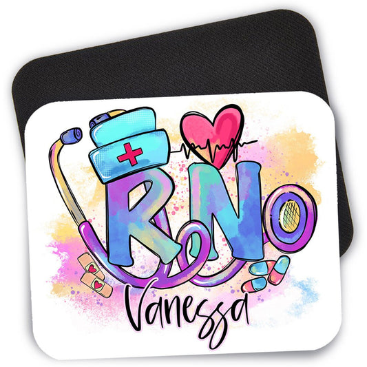 RN Nurse Gift Mouse Pad, 9.4" x 7.9" Nurse Office Decor, Personalized Nurse Gift, RN Graduation, RN Gifts, Nurses Day Gift, New Nurse Decor
