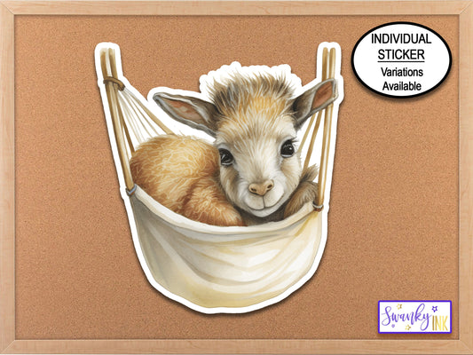 Sheep in Hammock Sticker, Water Bottle Sticker, Journal Stickers, Laptop Stickers, Camping Sticker, Cozy Sticker, Cute Farm Animal Sticker