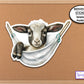 Goat in Hammock Sticker, Water Bottle Sticker, Journal Stickers, Laptop Stickers, Camping Sticker, Cozy Sticker, Cute Farm Animal Sticker