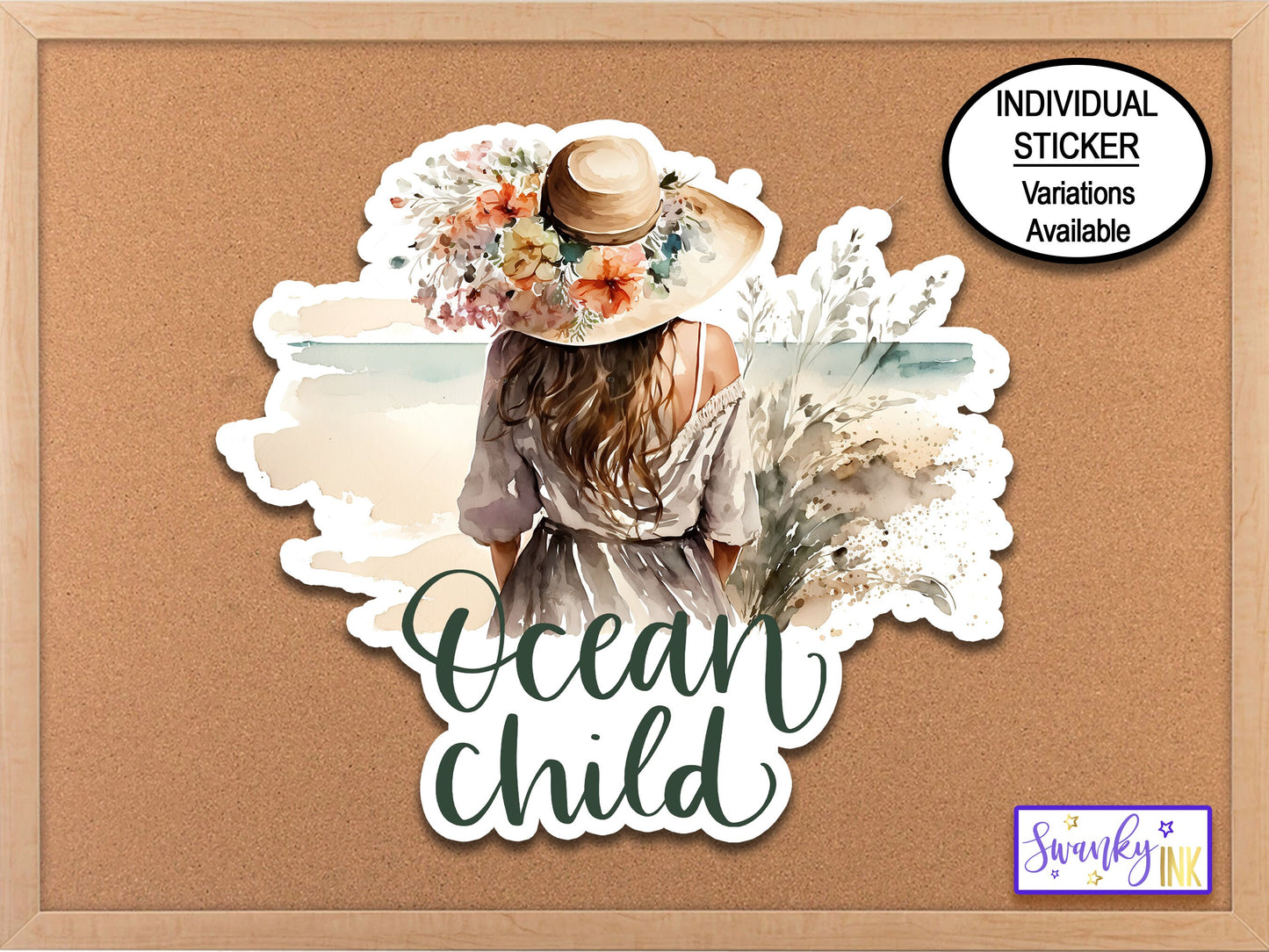 Ocean Child Sticker, Ocean Lover Gift, Ocean Stickers, Ocean Theme Planner Sticker, Ocean Decal, Sandy Beach Lover, Stay Wild, Surfer Girl,
