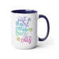 Just A Girl Who Loves Cats Pet Sitter Coffee Mug, Cute Rainbow Paw Print Tea Cup, Crazy Cat Lady Gift, Kitten Lover, Kitty Cat Birthday Girl