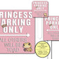Pink Princess Parking Sign Gift for Her, All Others Will Be Toad, Princess Decor Metal Sign, Funny Sign for Mom, Garage Signs, No Parking
