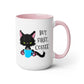 But First Coffee Black Cat Coffee Mug, Cat Lady Tea Cup, Pet Sitter Gift, Kitten Lover, Kitty Cat Birthday Girl Party Present, Grouchy Cat