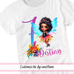 Fairy Girl Birthday Shirt, Fairy Birthday Party, Custom Fairy Clothing, Personalized Fairy Shirt, Latina Brown Skin Black Girl Fairies Fae