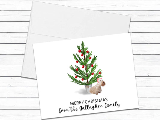 Wheaton or White Scottish Terrier Dog Christmas Card Set, Personalized Holiday Dog Card, Blank Greeting Note Card, Scottie Mom Xmas Card