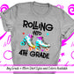 Rolling Into 4th Grade Shirt, Retro Roller Skates, Fourth Grade, Customized Back To School Shirt, First Day of School, 70s Love Skating Tee