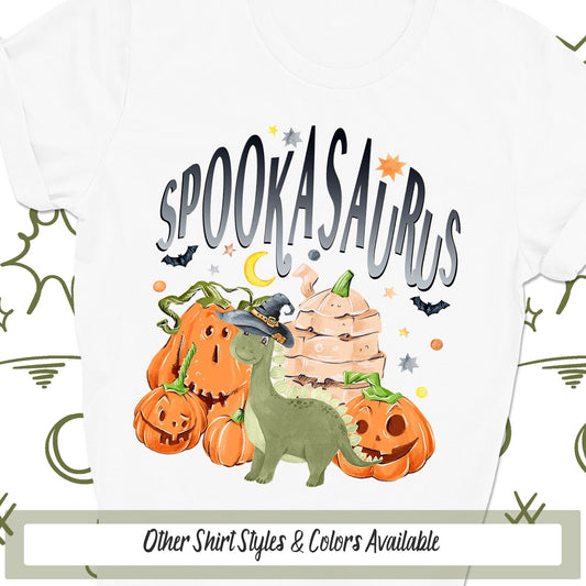 Spookasaurus Dinosaur Halloween Tshirt, Happy Halloween Kids Pumpkin Shirt, Cute Dinosaur Gifts, Trendy Spooky Shirt, Funny Teacher Shirt