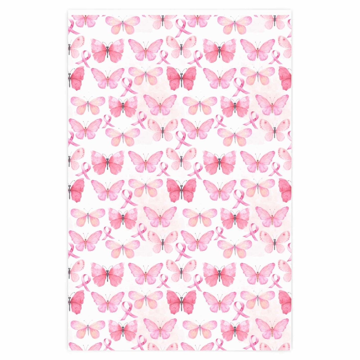 Pink Butterfly Breast Cancer Ribbon Gift Wrap Paper, Pink Wrapping Paper, Cancer Awareness Love Gift, Breast Cancer Gifts, Cancer Survivor