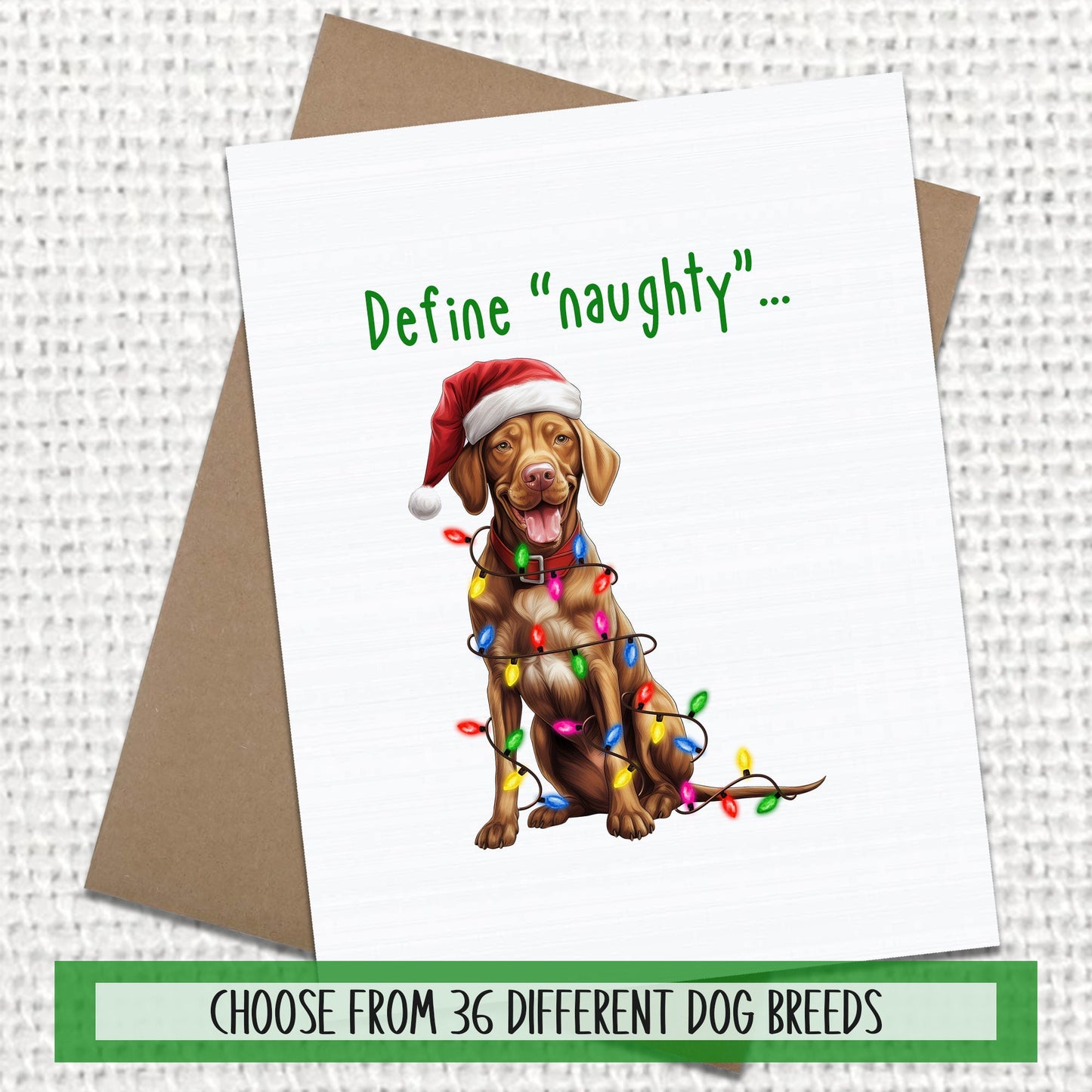 Define Naughty Dog Holiday Cards, Blank Christmas Greeting Xmas Cards, Gifts For Dog Lovers, Christmas Card Set, Funny Cards, Dog Mom Gift,