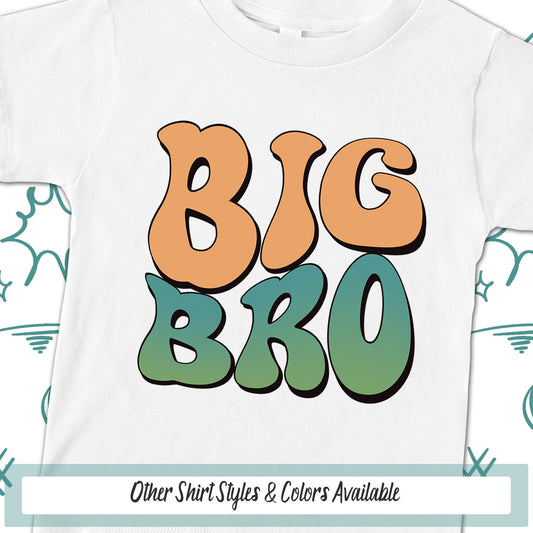 Big Bro Retro Toddler Shirt For Kids, Big Bro Shirt, Cute Vintage Style Birthday Party Shirt, Pregnancy Announcement Shirt, Baby Shower Gift