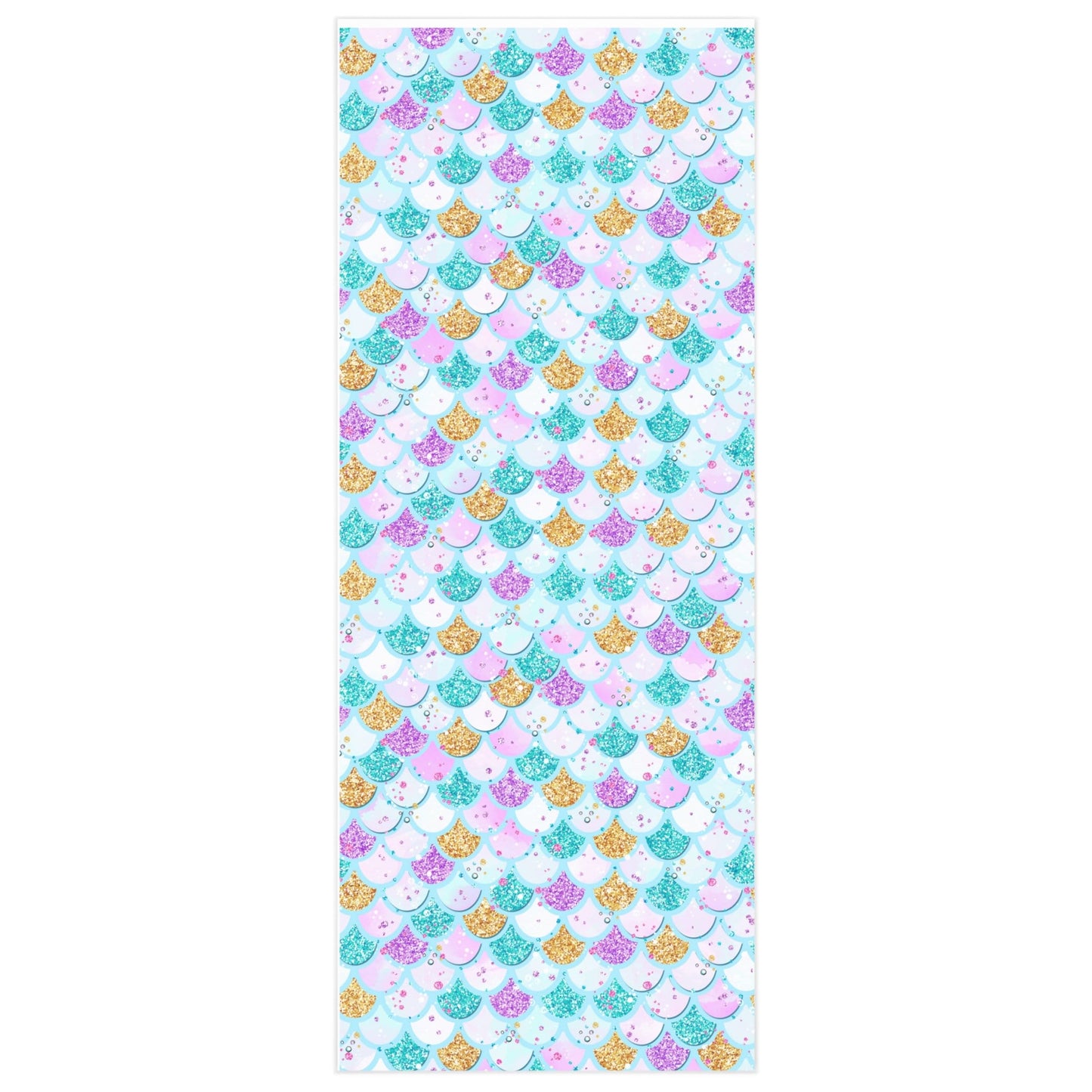Mermaid Tail Birthday Gift Wrapping Paper, Pastel Blue Scales Pattern Paper, Baby Shower Wrap Paper, Mermaid Party Decor Christmas Gift Wrap