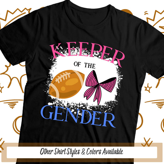 Football & Bow Keeper Of The Gender Shirt, Team Ballers or Cheerleaders Cheer Bow, Baby Shower Gender Reveal Shirts, Pregnancy Announcement