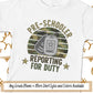 Preschool Shirt, Boys Personalized Reporting For Duty Military Kid First Day Of School, Dog Tags Soldier, 1st Day Back To School Pre-K PreK