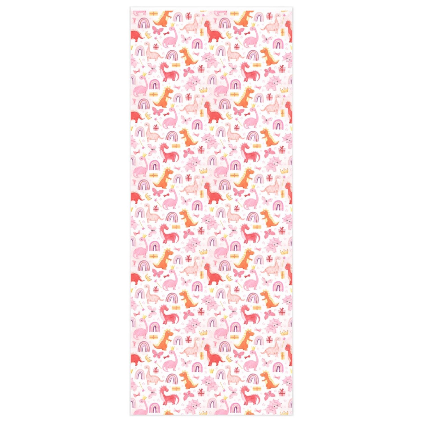 Girl Dinosaur Gift Wrap Paper, Girl Baby Shower Gift Wrapping Paper, New Baby Gift, Dinosaur Birthday, Dinosaur Baby Christmas Gift for Her