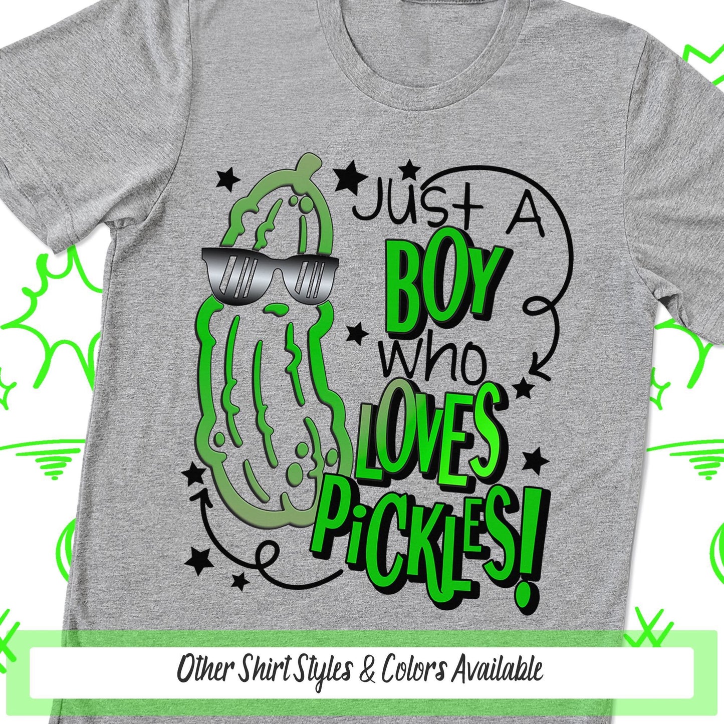 Just A Boy Who Loves Pickles Shirt, Pickle Gift, Foodie Shirt, Pickle Sweatshirt, Vegan Gardening Shirt, Vegetable Shirt, Pickle Lover Gift