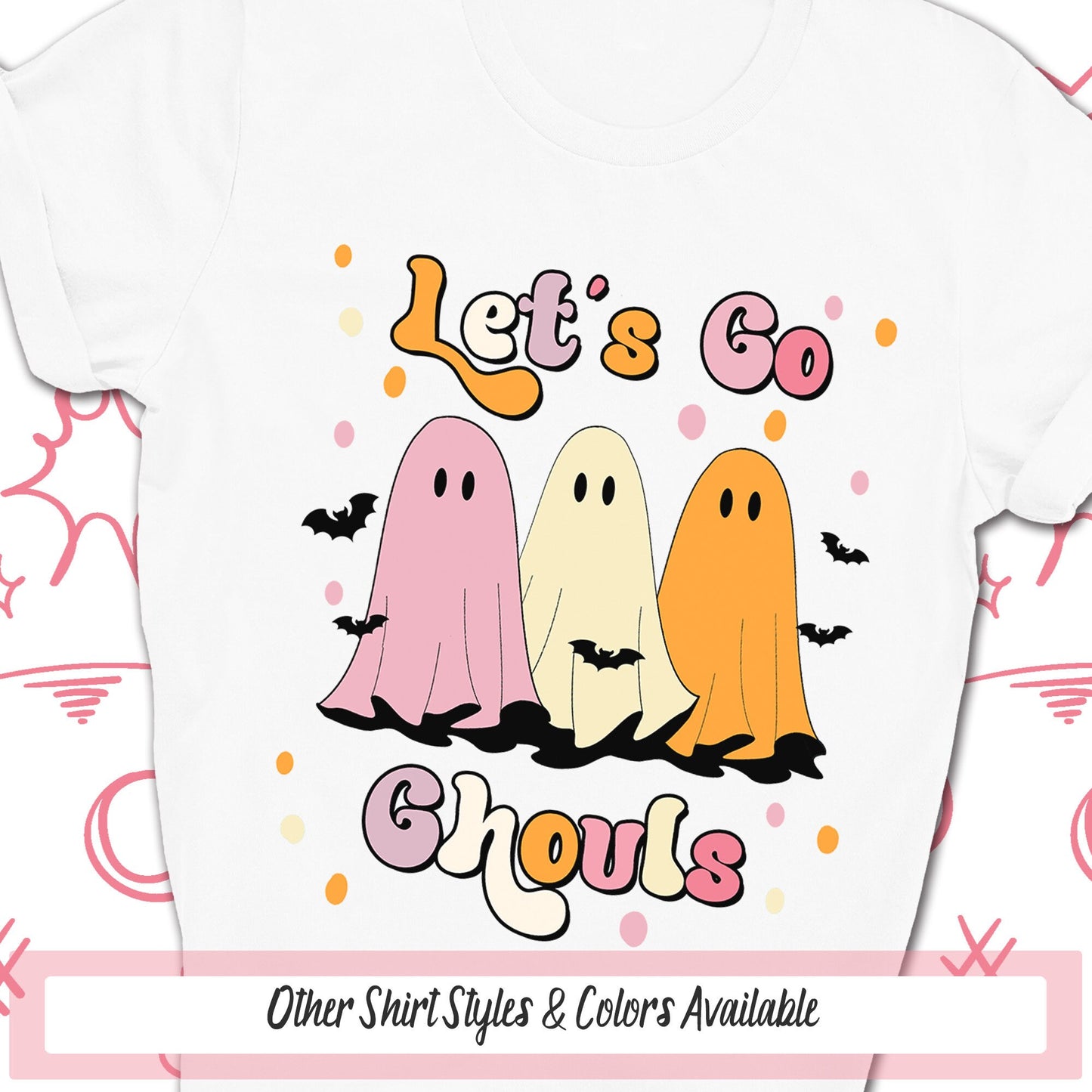 Lets Go Ghouls Cowgirl Ghost Spooky Babe Shirt, Kids Western Halloween Pastel Ghost Halloween Tshirt, Happy Halloween Ghost Boo Shirt Gifts