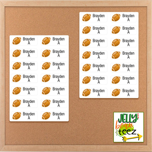 Football Name Label Stickers, Boy Name Labels, Personalized Football Labels, Custom Name Decal, School Name Decals, Custom Name Stickers