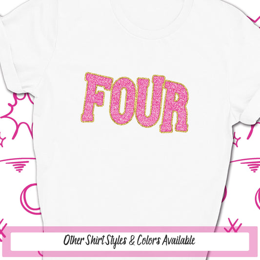4th Birthday Shirt, Fourth Birthday Girl Tshirt, Birthday Girl Outfit,4 Birthday Shirt, Girls Birthday Shirt, Four Years Old Birthday Gift