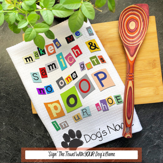 Ransom Note Personalized Dog Hand Towel, Dog Dad Gift, Kitchen Towel Gift For Dog Lovers, Dish Towel Dog Mom Gift, Funny Dog Grandma Gift