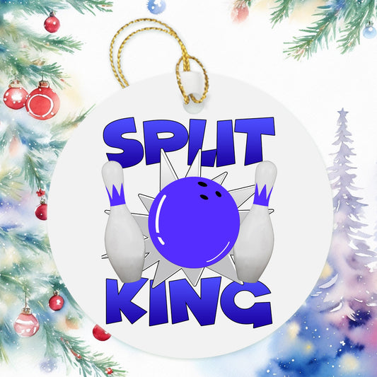 Split King Bowling Ornament, Funny White Elephant Christmas Gift Mens Bowling League, Bowling Lover, Bowling Pins, Bowling Ball Bowling Gift