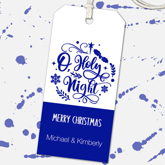 O Holy Night Custom Gift Tag for Christmas Present, Stocking Tags, Present Tags, Holiday Gift Tags Christmas Labels, Neighbor Gift Hang Tags