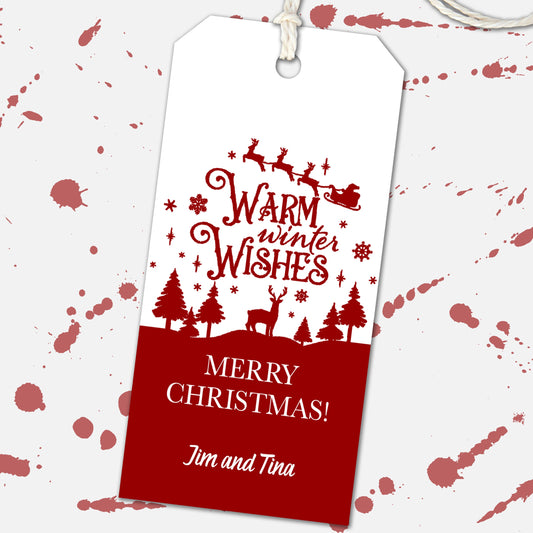 Custom Gift Tag for Christmas Present, Stocking Tags, Present tags, Employee Holiday Gift Tags, Christmas Labels, Neighbor Gifts Hang Tags