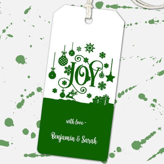 Joy Christmas Gift Tags, Custom Gift Tag for Christmas Present, Stocking Tags, Present Tags, Holiday Gift Tag Neighbor Gift Christmas Labels