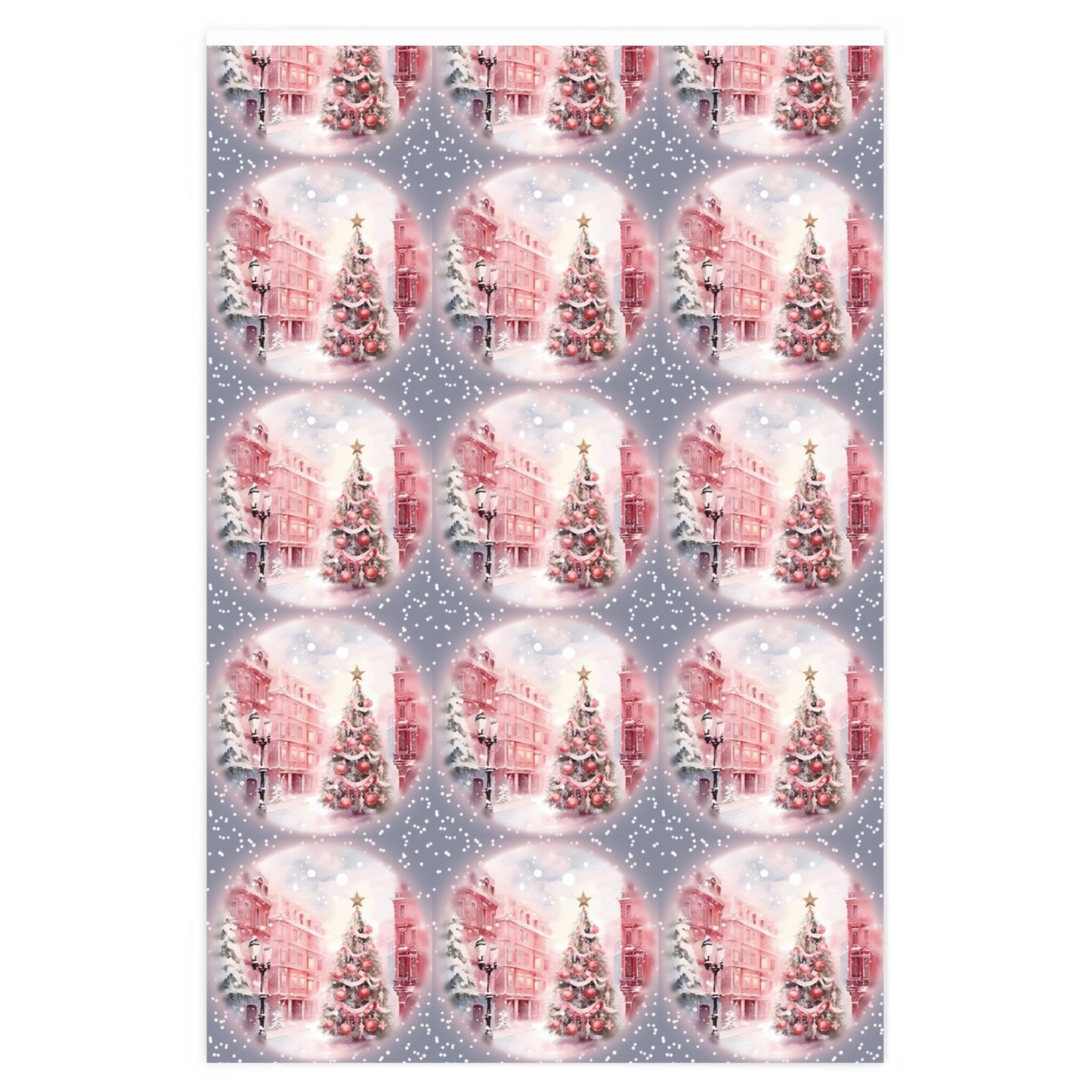 Watercolor Pink Christmas Tree Xmas Wrapping Paper, Christmas Gift Wrap Paper, Pink Wrapping Paper, Merry Christmas Gift Mom Christmas Paper