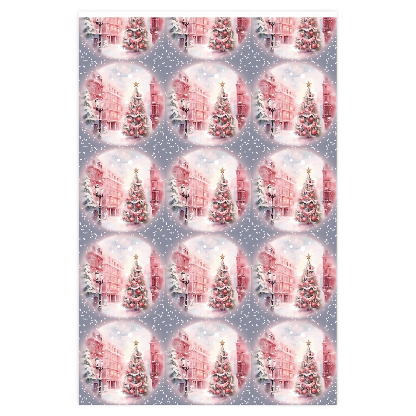 Watercolor Pink Christmas Tree Xmas Wrapping Paper, Christmas Gift Wrap Paper, Pink Wrapping Paper, Merry Christmas Gift Mom Christmas Paper