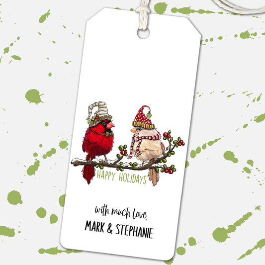 Cardinals Custom Gift Tag for Christmas Present, Stocking Tags, Present tags, Holiday Gift Tags, Personalized Christmas Labels, Hang Tag