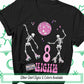 Retro Roller Skating Skeletons Birthday Girl Shirt, Personalized Dancing Skeletons Disco Ball Skating Party Tshirt, Goth Roller Derby Tee