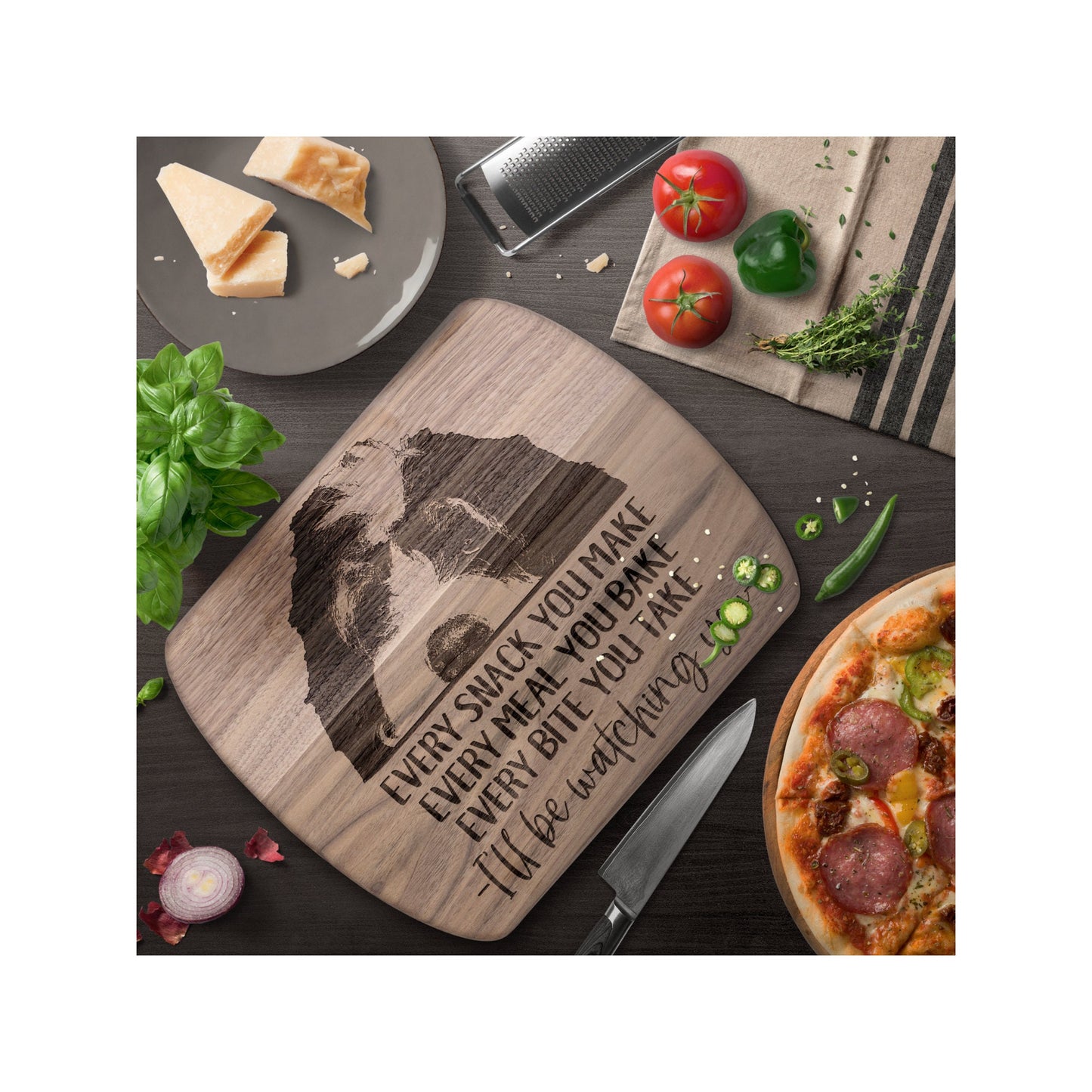 Bernedoodle Snack Funny Cutting Board for Dog Mom, Dog Lover Wood Serving Board, Charcuterie Board, Wooden Chopping Board Gifts for Him